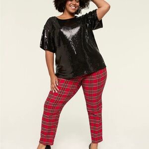 NWT Black Short Sleeve Sequin Top